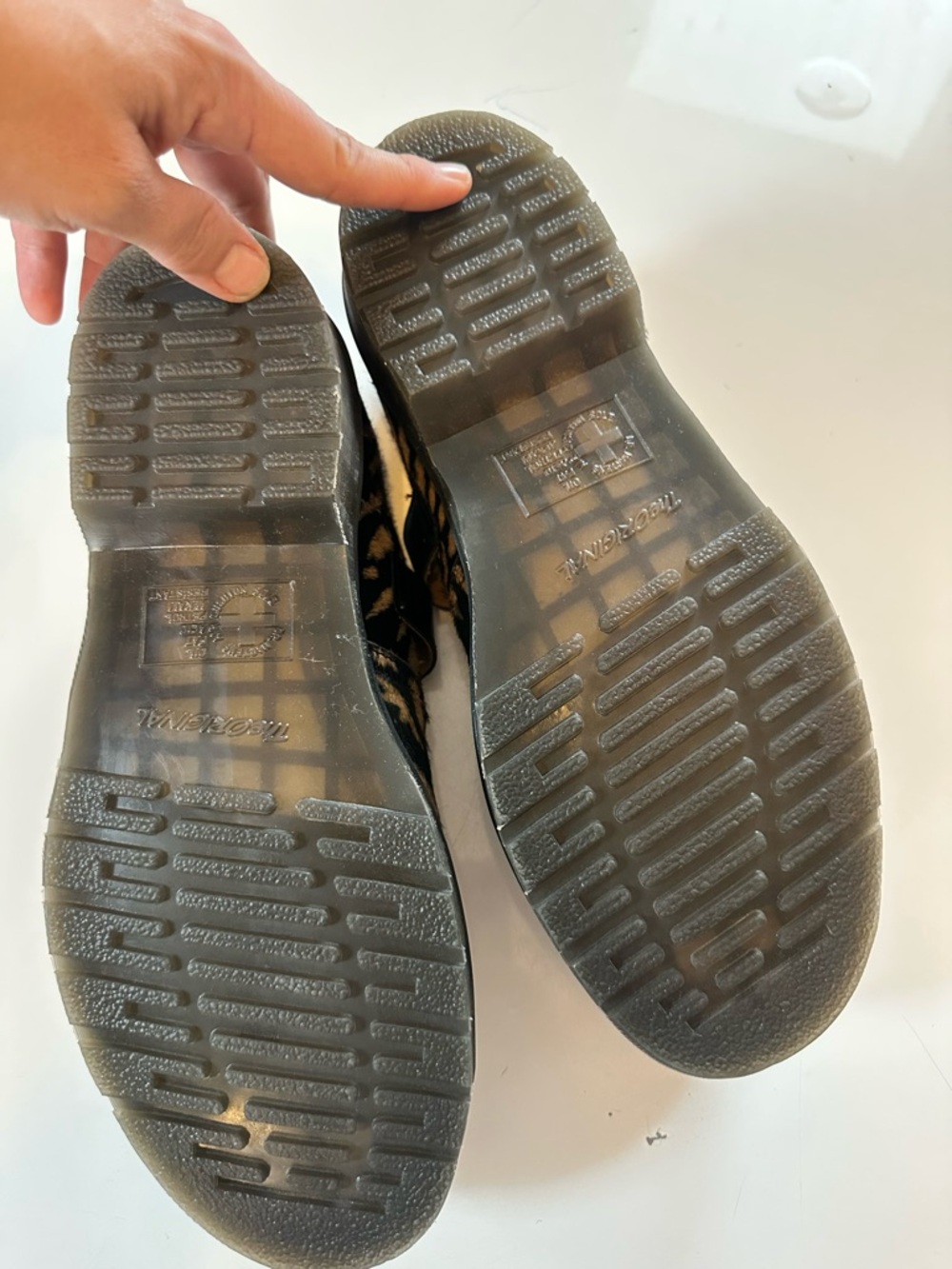 Dr. Martens Black and Tan Leopard Print Mary Jane Shoes - Picture 3 of 4